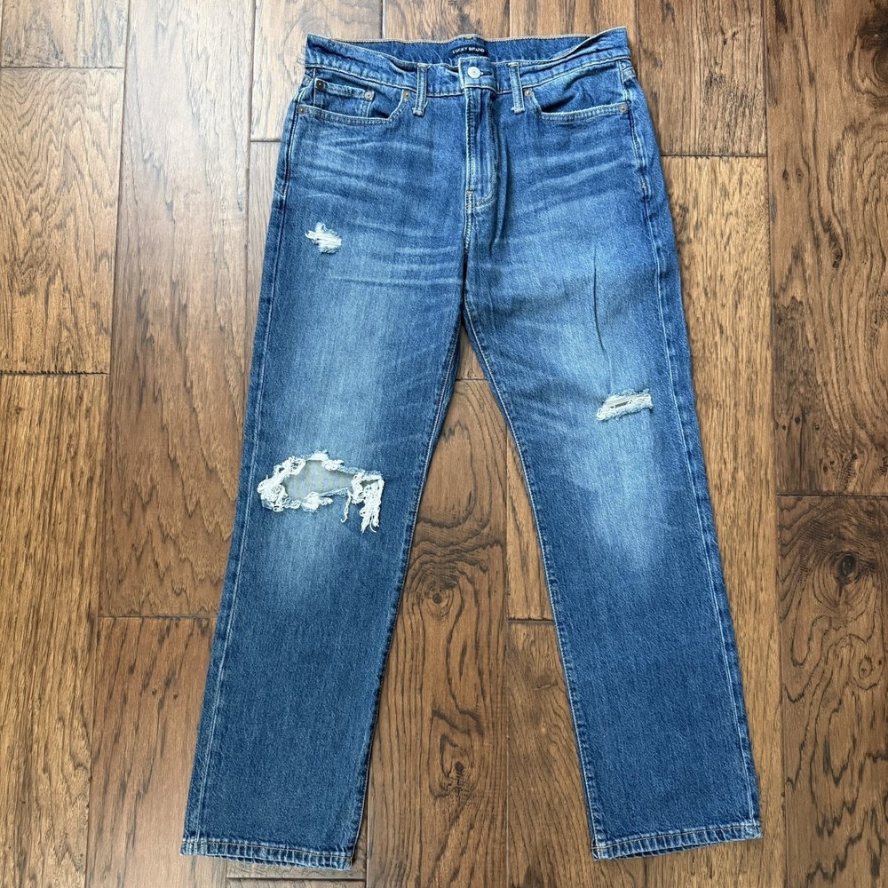 Lucky Brand 363 Vintage Straight Jeans Men's 31x30 Distressed Stretch Denim